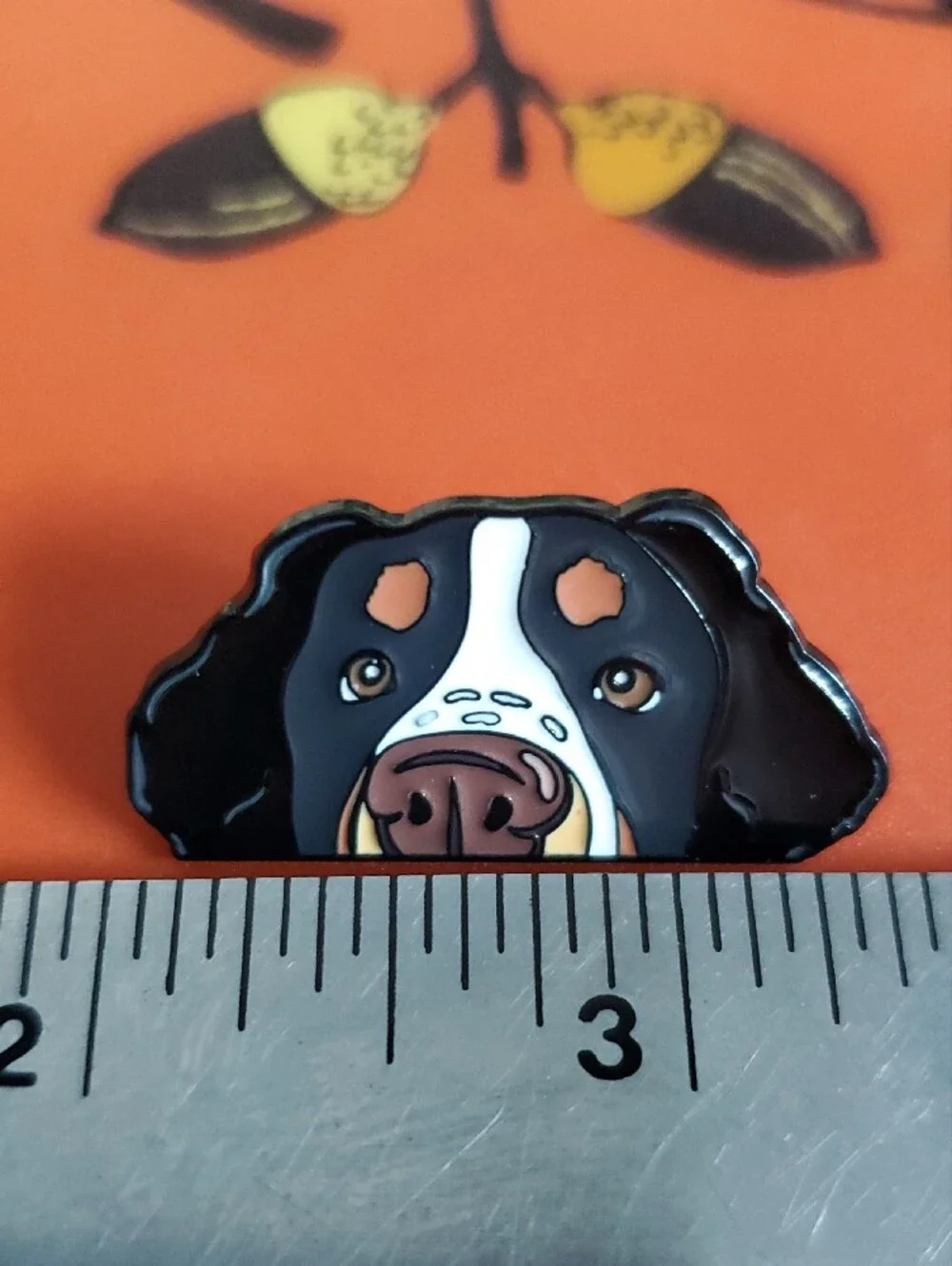 Dog Face Enamel Pin - Black and White Dog Accessory